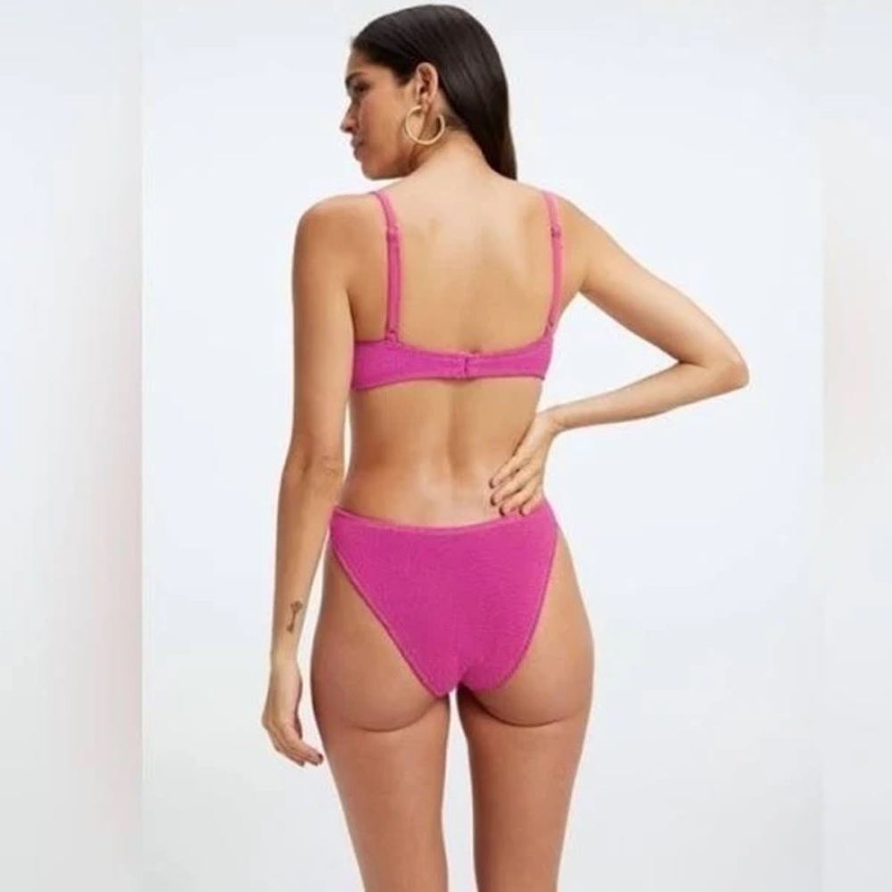 Good American Women’s Always Fit Bikini - Twisted Top & Good Waist Bottom Pink 0 - Picture 6 of 11